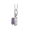 14k White Gold Amethyst & .03 CTW Diamond 18" Necklace