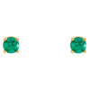 14k Yellow Gold Chatham® Lab-Grown Emerald Youth Earrings