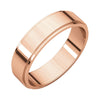14k Rose Gold 5mm Flat Edge Band, Size 8.5