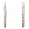 18k White Gold 1 1/2 CTW Diamond Inside/Outside Hoop Earrings