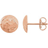 14k Rose Gold Hammered Disk Earrings