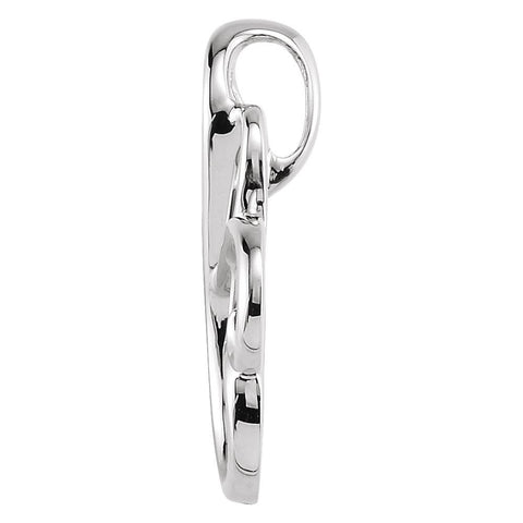 14k White Gold Freeform Pendant