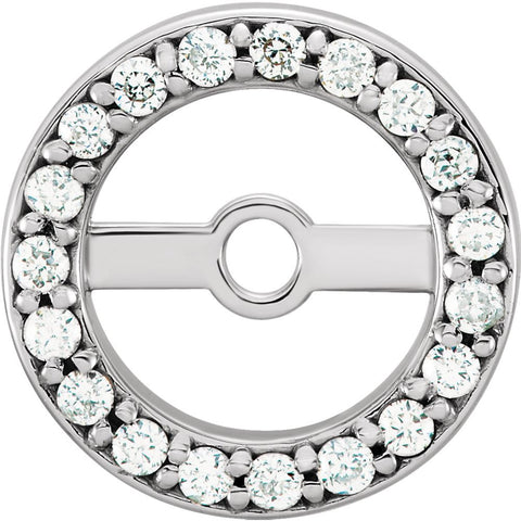 14k White Gold 5.15mm ID 1/8 CTW Diamond Earring Jackets