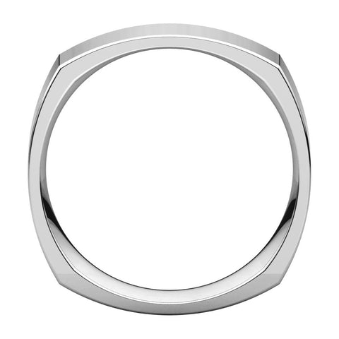 14k White Gold 6mm Square Comfort Fit Band, Size 11