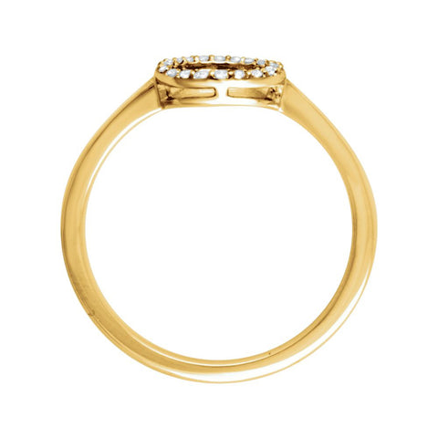14k Yellow Gold 1/10 CTW Diamond Circle Ring, Size 7