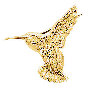 14k Yellow Gold 19x21mm Hummingbird Brooch