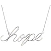 14k White Gold 0.08 ctw. Diamond Hope 16.8-inch Necklace