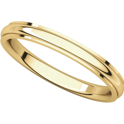 14k Yellow Gold 2.5mm Comfort Fit Edge Band , Size 6.5