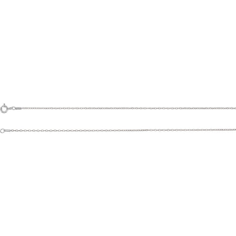 14k White Gold .80mm Diamond Cut 16" Chain