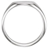 14k White Gold Oval Signet Ring, Size 7