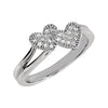 Double Heart Design Cubic Zirconia Pave? Ring in Sterling Silver ( Size 6 )