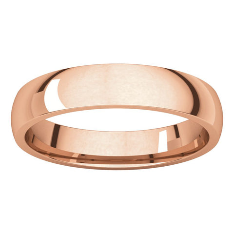 14k Rose Gold 4mm Light Comfort Fit Band, Size 4.5