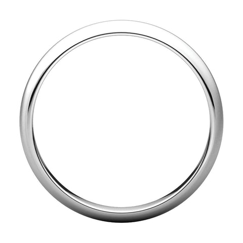 14k White Gold 3.5mm Half Round Band, Size 8