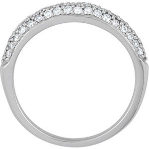 14k White Gold 1/2 CTW Diamond Pavé Anniversary Band , Size 7