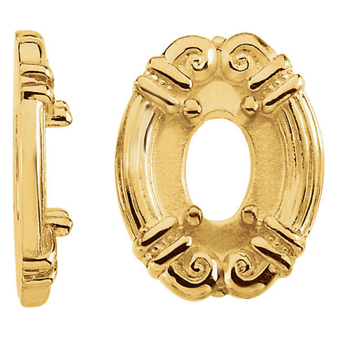 14k Yellow Gold 1/2 CTW Oval Shaped 4-Prong Trim
