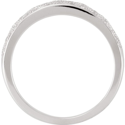 14k White Gold Diamond Anniversary Band, Size 7