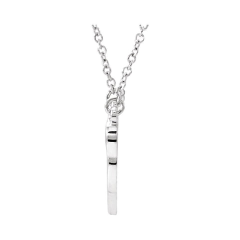 14k White Gold Graduated Heart 17.5" Necklace