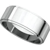 14k White Gold 7mm Flat Edge Band, Size 10