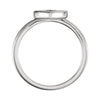 14k White Gold .03 CTW Diamond Heart Ring, Size 7