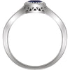 14k White Gold Blue Sapphire "September" Birthstone Ring, Size 7