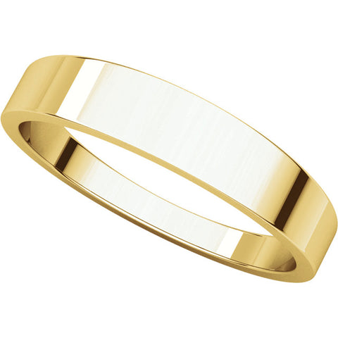 14k Yellow Gold 4mm Flat Tapered Band, Size 8