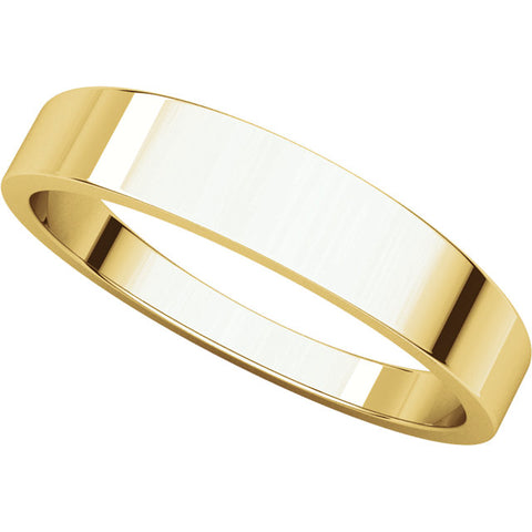 14k Yellow Gold 4mm Flat Tapered Band, Size 8.5