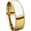 14k Yellow Gold 6mm Light Comfort Fit Milgrain Band , Size 11.5