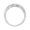 14k White Gold 1/10 CTW Diamond Filigree Band, Size 6