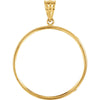 Tab Back Frame Pendant For Canadian 1 Ounce Maple Leaf Coin in 14K Yellow Gold