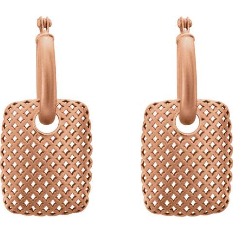 14k Rose Gold Pierced Style Hoop Earrings