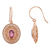 Pink Tourmaline & 1/3 CTW Diamond Earrings in 14K Rose Gold