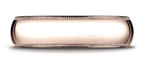Benchmark-14K-Rose-Gold-6mm-Slightly-Domed-Traditional-Oval-Wedding-Band-Ring-with-Milgrain--Size-4.25--36014KR04.25