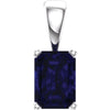 14k White Gold Chatham« Created Blue Sapphire Pendant