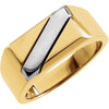 Two Tone Men's Wedding Band Ring in 14k White and Yellow Gold ( Size 10 )