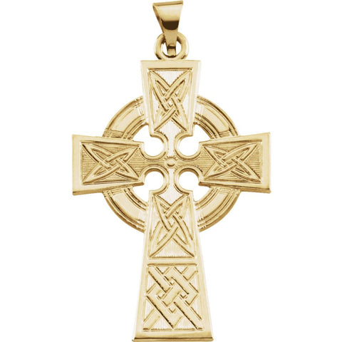 14k Yellow Gold Celtic Cross with Packaging