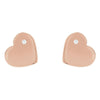Sterling Silver Diamond Accented Heart Earrings