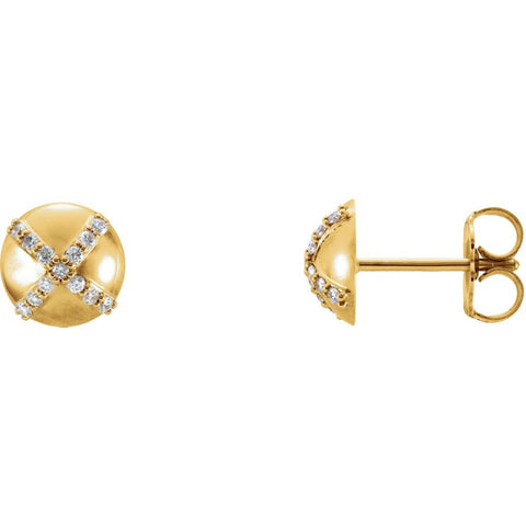 14k Yellow Gold 1/8 CTW Diamond Earrings