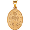 14k Yellow Gold 19x13.5mm Oval Hollow Miraculous Medal