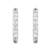 14k White Gold 1 CTW Diamond Inside/Outside Hoop Earrings