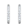 14k White Gold 1 CTW Diamond Inside/Outside Hoop Earrings