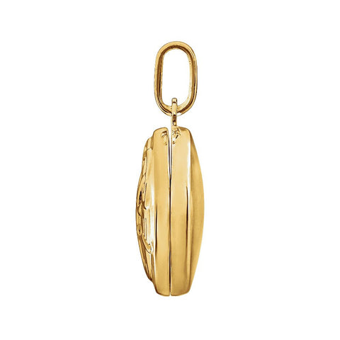 14k Yellow Gold Round Claddagh Locket
