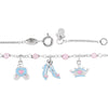 Sterling Silver Cinderella Enamel & Pink Cubic Zirconia 14-16" Necklace