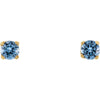 14k Yellow Gold Aquamarine Youth Earrings