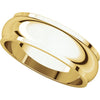 14k Yellow Gold 6mm Half Round Edge Band, Size 9.5