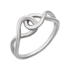 14k White Gold Infinity-Style Knot Design Ring, Size 7