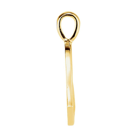 14k Yellow Gold Heart print Happy Mothers Day Pendant