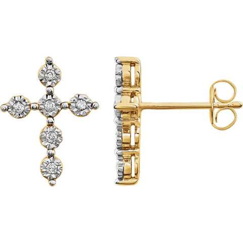 14K Two-Tone 1/10 CTW Diamond Earrings
