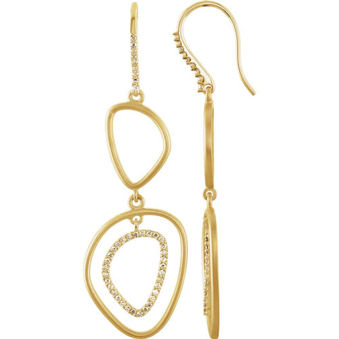 14k Yellow Gold 3/8 CTW Diamond Open Silhouette Earrings