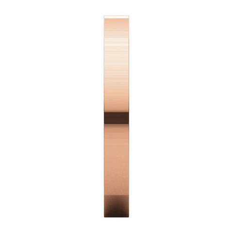 14k Rose Gold 2.5mm Square Comfort Fit Band, Size 7