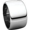 Sterling Silver 12mm Half Round Band, Size 8.5